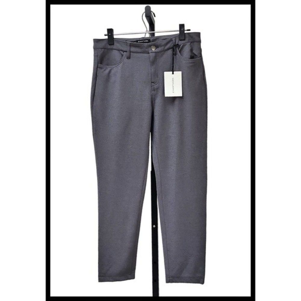 NWT 41 Hawthorn Straight Fixed Waist Canopy Ponte Pants Grey Gray 10 NEW